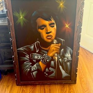 Elvis vintage painting original frame